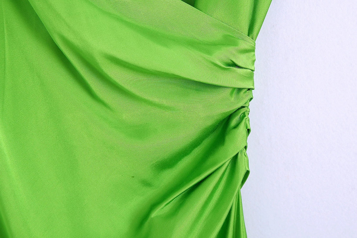 Green Bandit Satin Midi Dress
