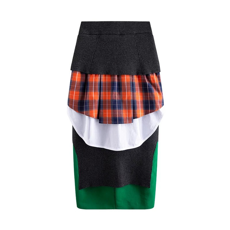 Plaid Type of Day midi skirt