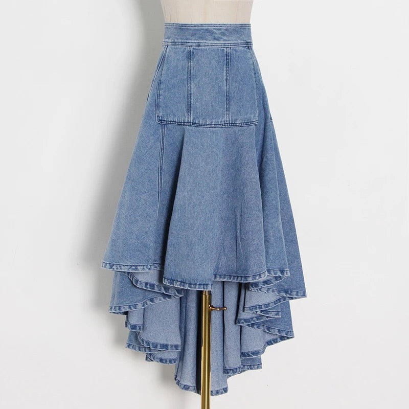Get Low Denim Skirt