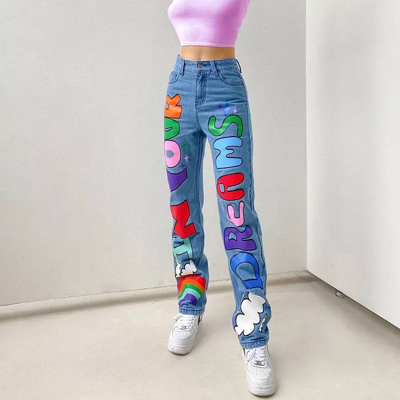 Dream Chaser Graffiti Jeans
