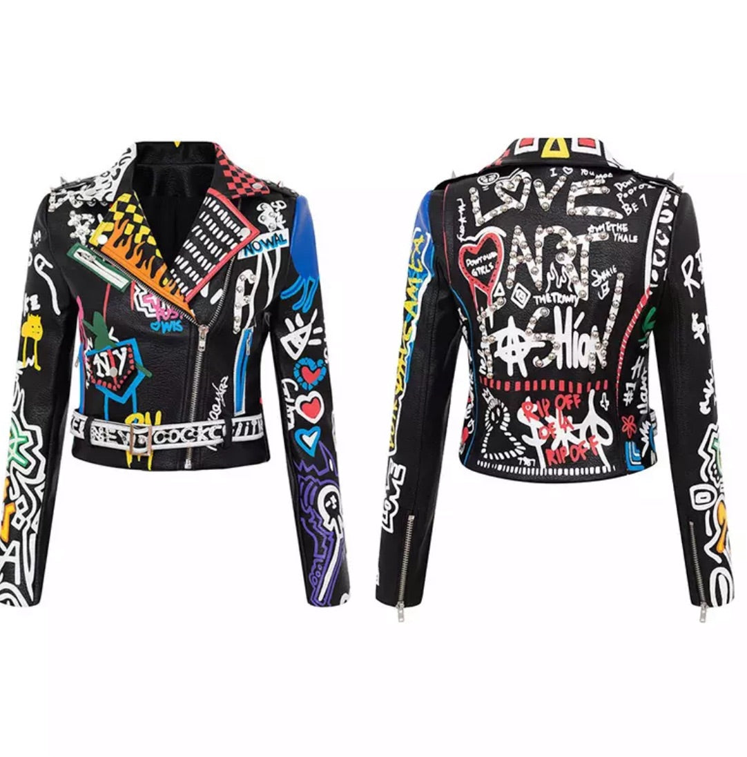 Graphic Moto Jackets
