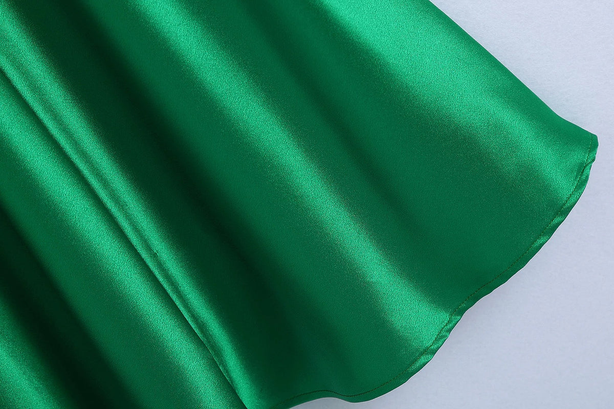 Mari Satin Midi Skirt