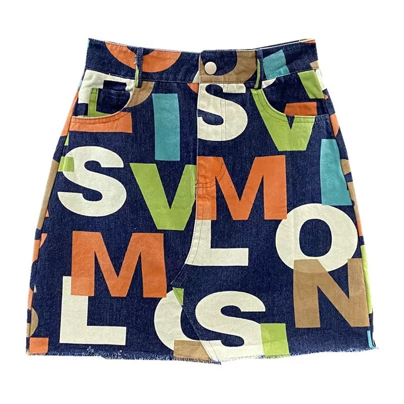 Crazy Incidents Denim Skirt