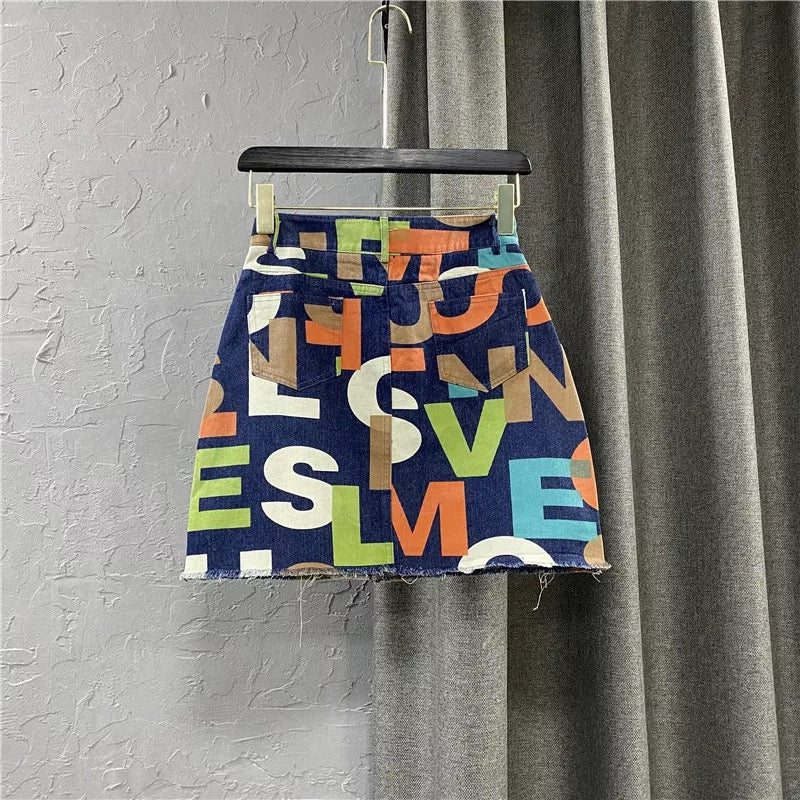Crazy Incidents Denim Skirt