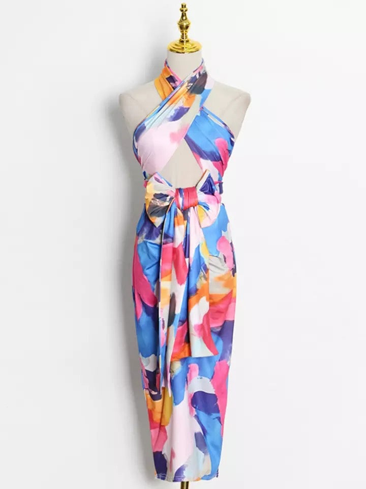 LaLa Halter Midi Dress
