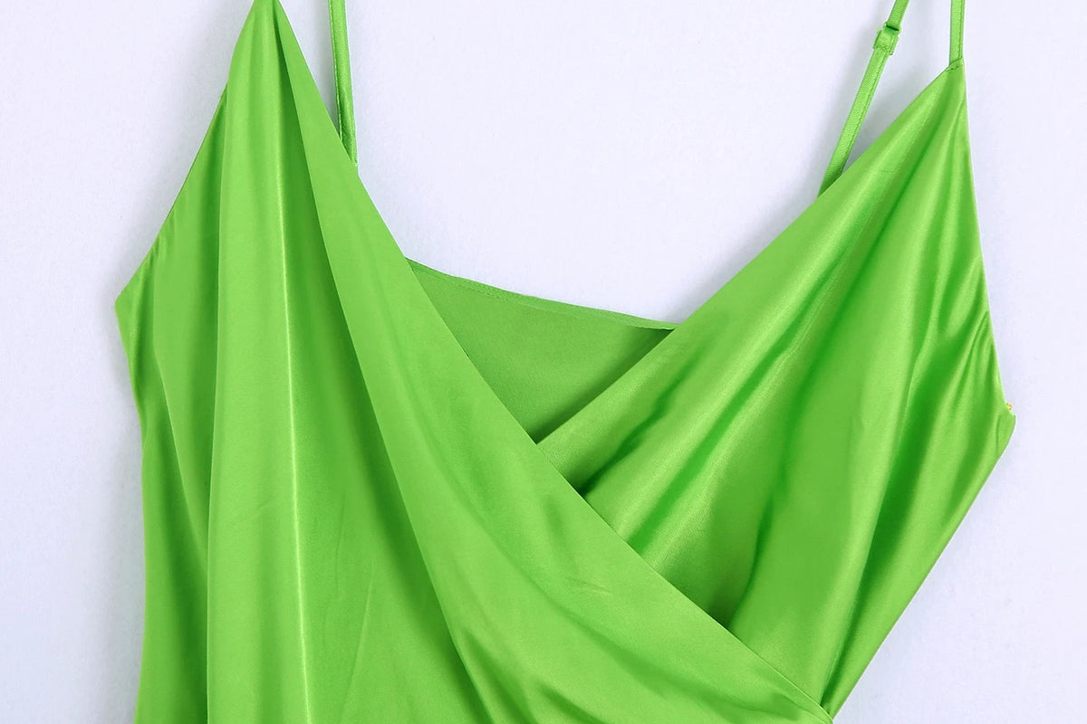 Green Bandit Satin Midi Dress