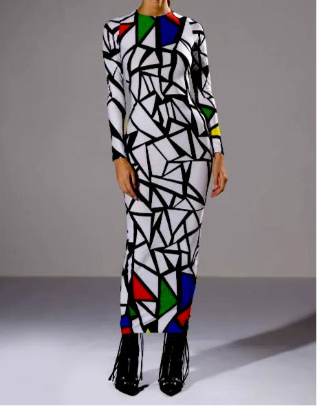 Geometric Hottie Bodycon Dress